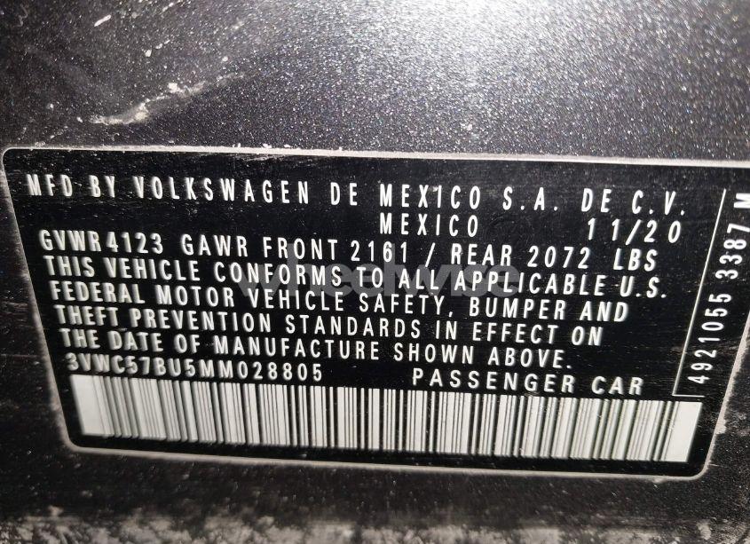 Photo 9 of 2021 Volkswagen Jetta 1.4T R-LINE/1.4T S/1.4T SE (VIN 3VWC57BU5MM028805)