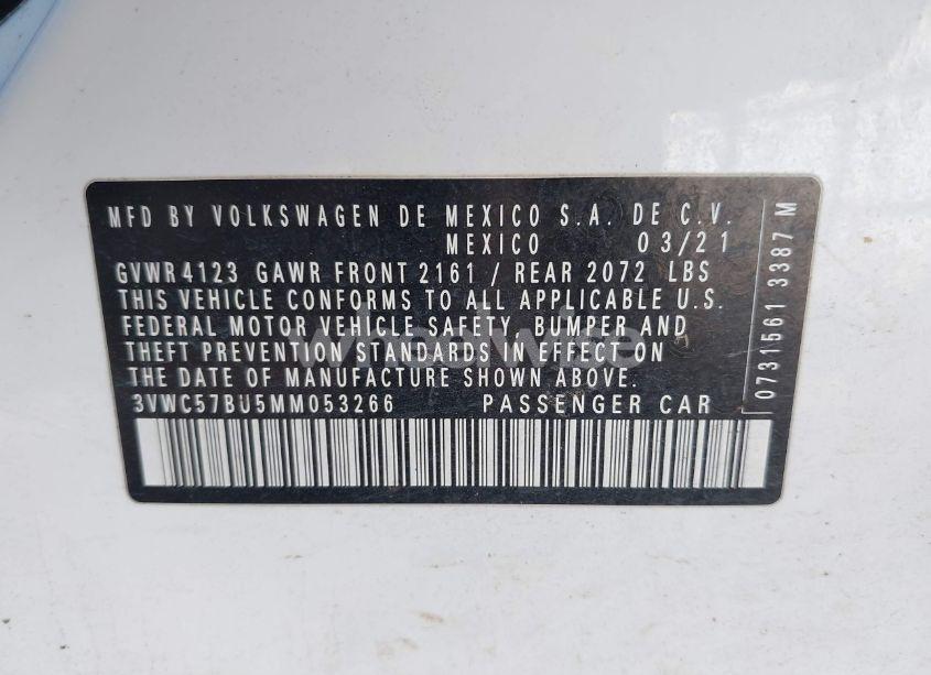 Photo 9 of 2021 Volkswagen Jetta (VIN 3VWC57BU5MM053266)