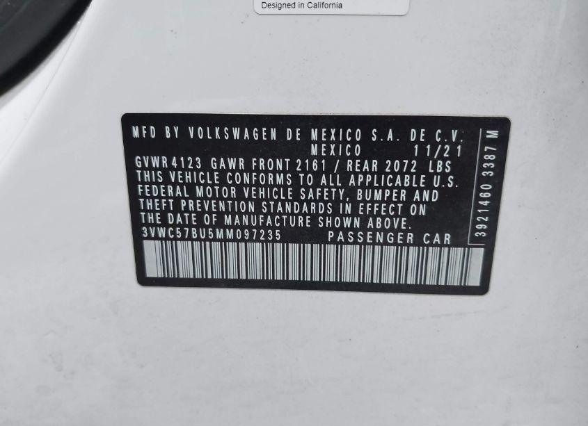 Photo 9 of 2021 Volkswagen Jetta 1.4T R-LINE/1.4T S/1.4T SE (VIN 3VWC57BU5MM097235)