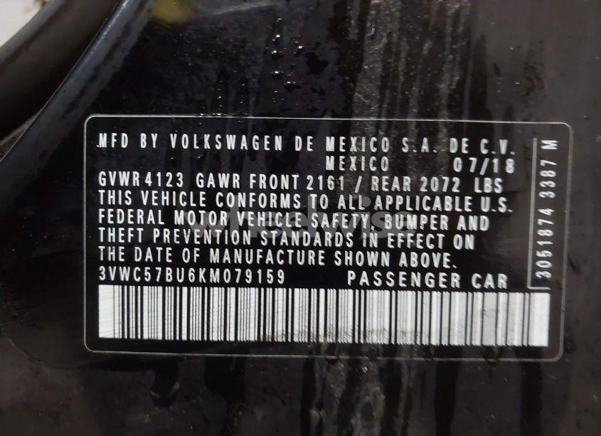 Photo 9 of 2019 Volkswagen Jetta 1.4T R-LINE/1.4T S/1.4T SE (VIN 3VWC57BU6KM079159)