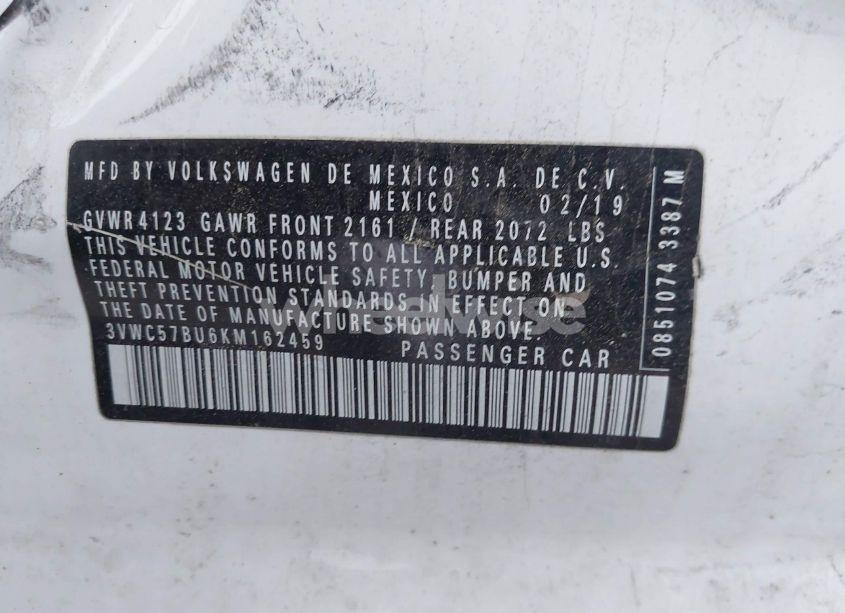 Photo 9 of 2019 Volkswagen Jetta 1.4T R-LINE/1.4T S/1.4T SE (VIN 3VWC57BU6KM162459)