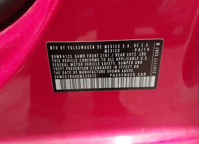 Photo 9 of 2019 Volkswagen Jetta 1.4T R-LINE/1.4T S/1.4T SE (VIN 3VWC57BU6KM224572)