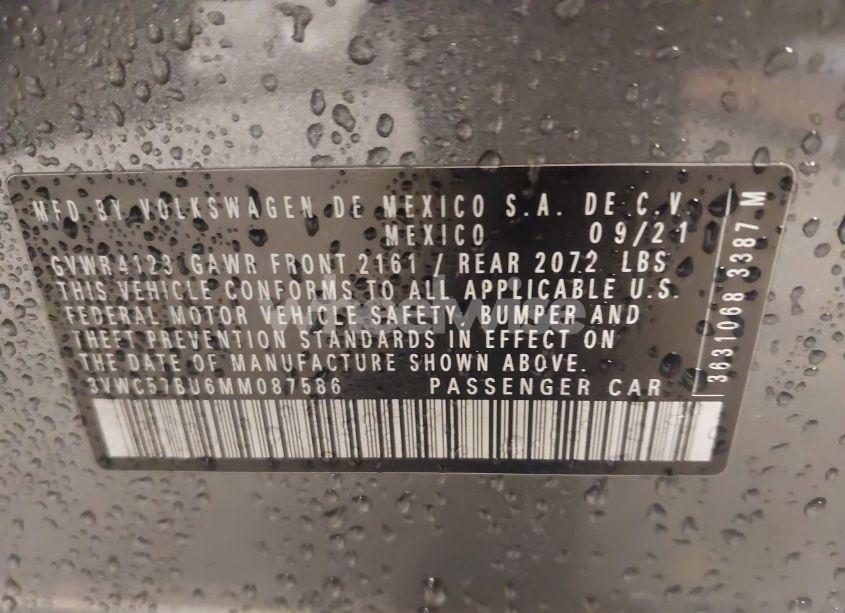 Photo 9 of 2021 Volkswagen Jetta 1.4T R-LINE/1.4T S/1.4T SE (VIN 3VWC57BU6MM087586)