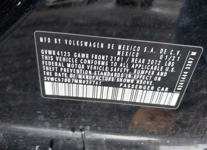 Photo 9 of 2021 Volkswagen Jetta 1.4T R-LINE/1.4T S/1.4T SE (VIN 3VWC57BU7MM035741)