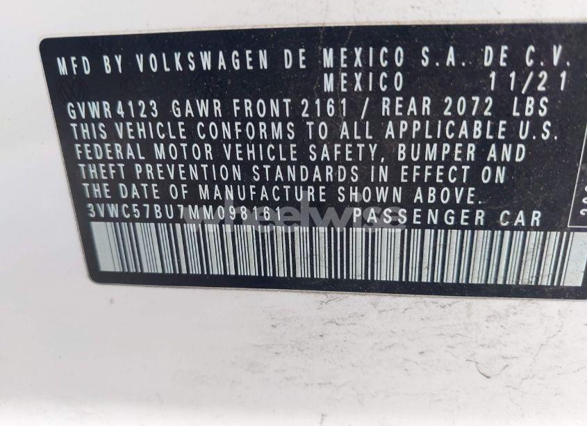 Photo 9 of 2021 Volkswagen Jetta 1.4T R-LINE/1.4T S/1.4T SE (VIN 3VWC57BU7MM098161)