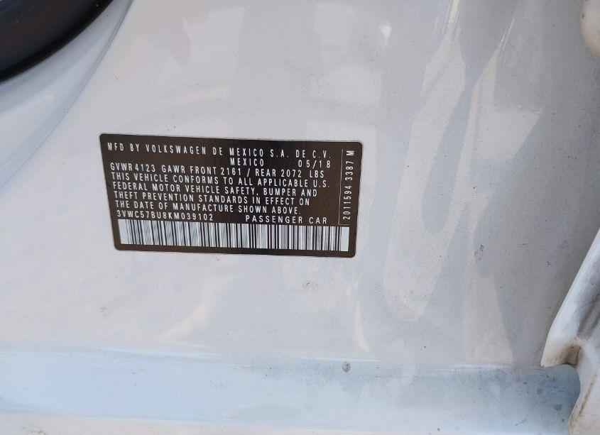 Photo 9 of 2019 Volkswagen Jetta 1.4T R-LINE/1.4T S/1.4T SE (VIN 3VWC57BU8KM039102)