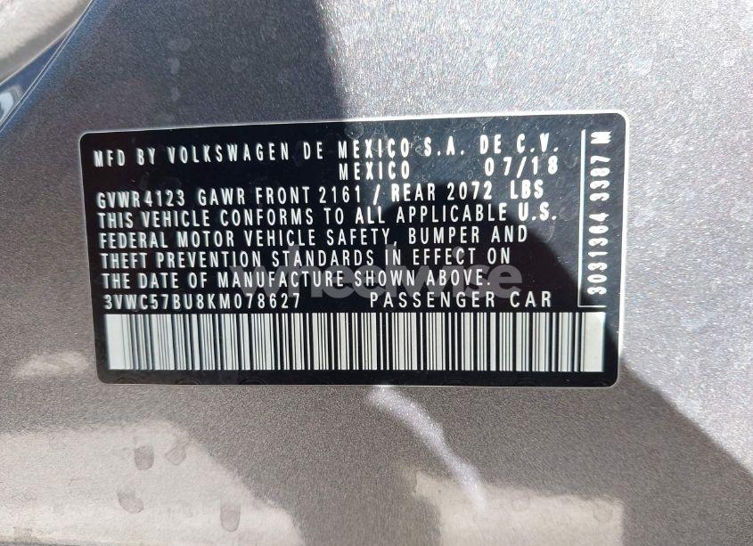 Photo 9 of 2019 Volkswagen Jetta 1.4T R-LINE/1.4T S/1.4T SE (VIN 3VWC57BU8KM078627)