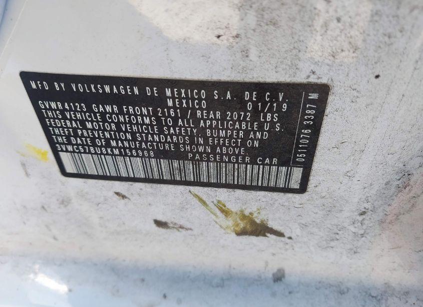 Photo 9 of 2019 Volkswagen Jetta 1.4T R-LINE/1.4T S/1.4T SE (VIN 3VWC57BU8KM156968)