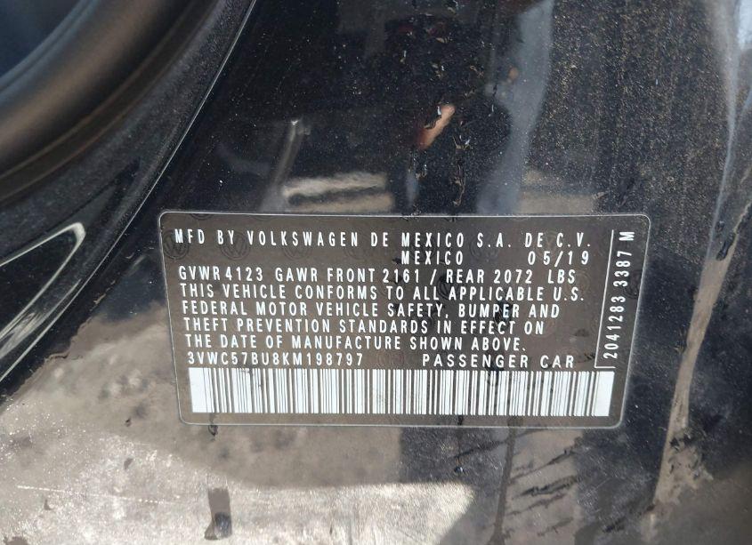 Photo 9 of 2019 Volkswagen Jetta 1.4T R-LINE/1.4T S/1.4T SE (VIN 3VWC57BU8KM198797)