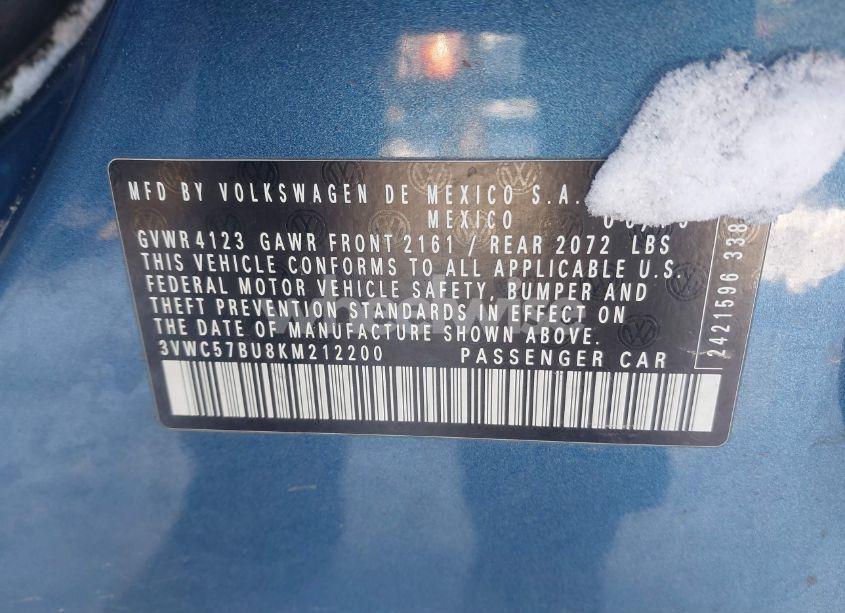 Photo 9 of 2019 Volkswagen Jetta 1.4T R-LINE/1.4T S/1.4T SE (VIN 3VWC57BU8KM212200)