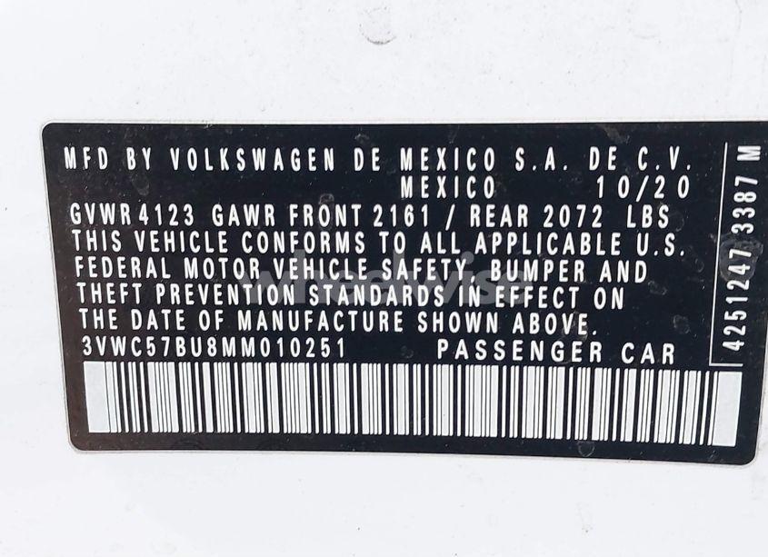 Photo 9 of 2021 Volkswagen Jetta N/A (VIN 3VWC57BU8MM010251)