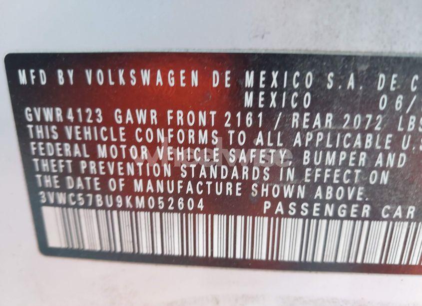 Photo 9 of 2019 Volkswagen Jetta 1.4T R-LINE/1.4T S/1.4T SE (VIN 3VWC57BU9KM052604)