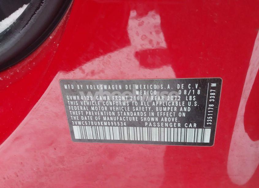 Photo 9 of 2019 Volkswagen Jetta 1.4T R-LINE/1.4T S/1.4T SE (VIN 3VWC57BU9KM095534)