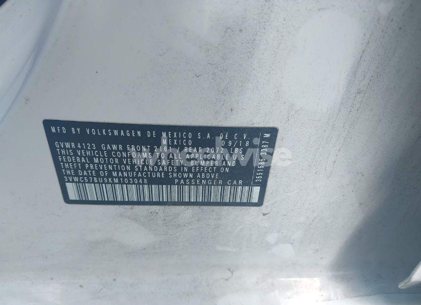 Photo 9 of 2019 Volkswagen Jetta 1.4T R-LINE/1.4T S/1.4T SE (VIN 3VWC57BU9KM103048)