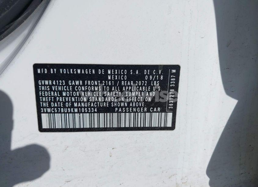 Photo 9 of 2019 Volkswagen Jetta 1.4T R-LINE/1.4T S/1.4T SE (VIN 3VWC57BU9KM105334)