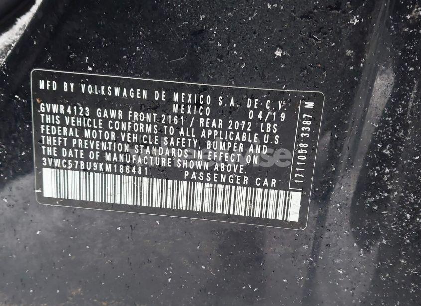 Photo 9 of 2019 Volkswagen Jetta (VIN 3VWC57BU9KM186481)