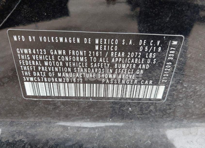 Photo 9 of 2019 Volkswagen Jetta (VIN 3VWC57BU9KM201612)