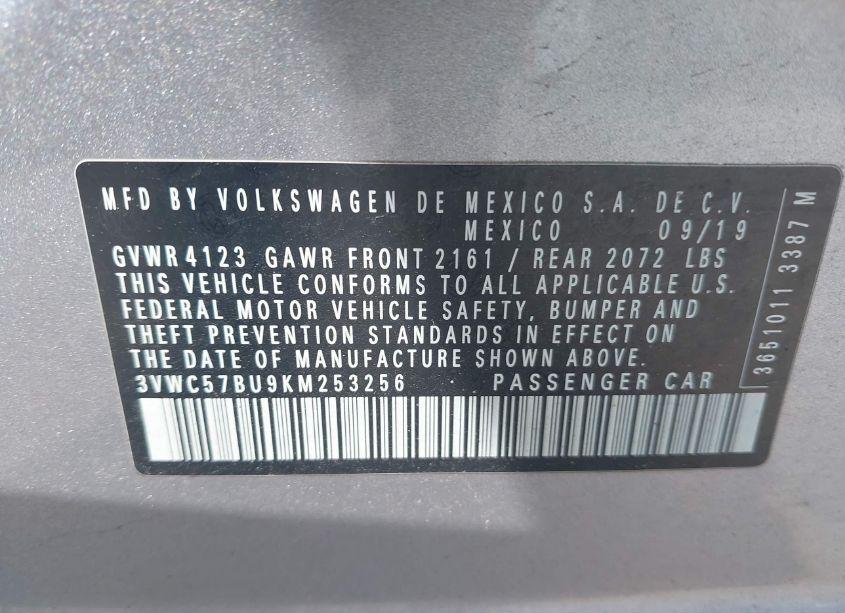Photo 9 of 2019 Volkswagen Jetta (VIN 3VWC57BU9KM253256)