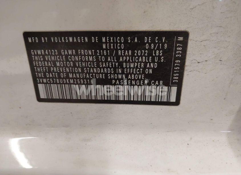 Photo 9 of 2019 Volkswagen Jetta 1.4T R-LINE/1.4T S/1.4T SE (VIN 3VWC57BU9KM259316)