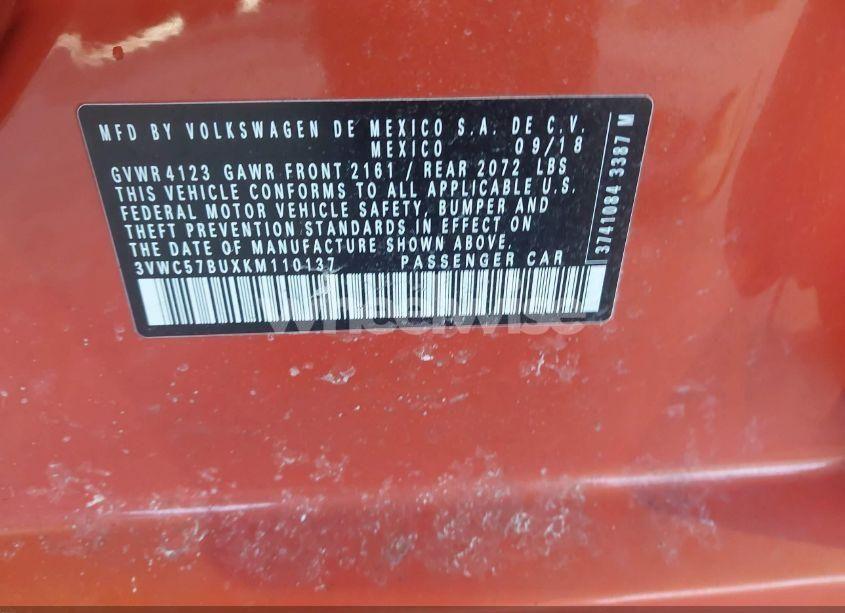 Photo 9 of 2019 Volkswagen Jetta 1.4T R-LINE/1.4T S/1.4T SE (VIN 3VWC57BUXKM110137)