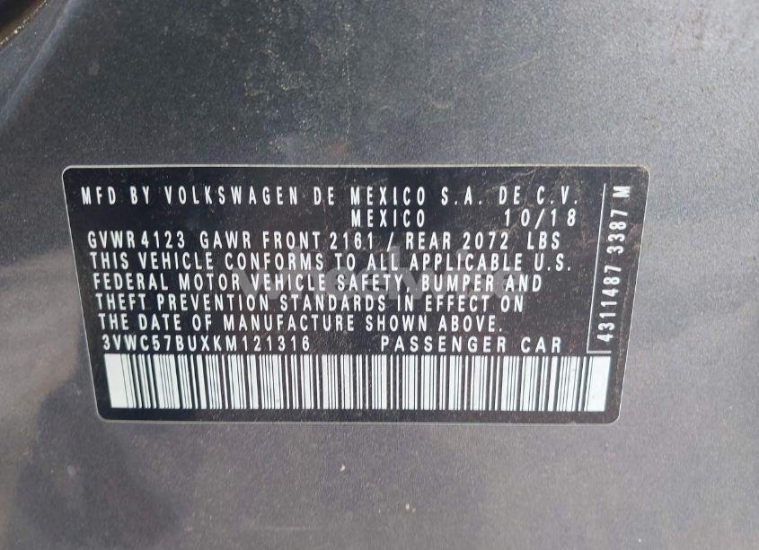 Photo 9 of 2019 Volkswagen Jetta 1.4T R-LINE/1.4T S/1.4T SE (VIN 3VWC57BUXKM121316)