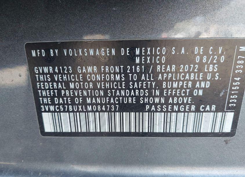 Photo 9 of 2020 Volkswagen Jetta 1.4T R-LINE/1.4T S/1.4T SE (VIN 3VWC57BUXLM084737)