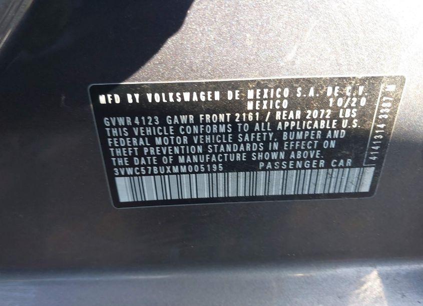 Photo 9 of 2021 Volkswagen Jetta 1.4T R-LINE/1.4T S/1.4T SE (VIN 3VWC57BUXMM005195)