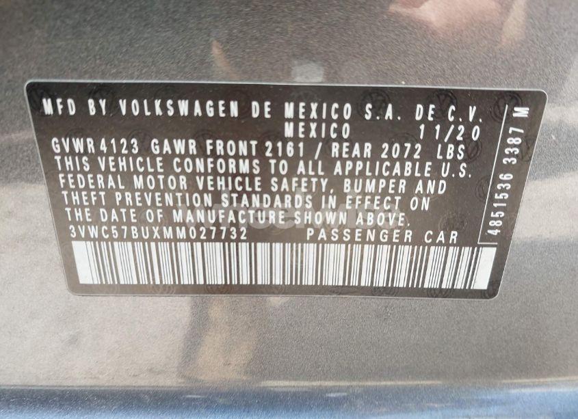 Photo 9 of 2021 Volkswagen Jetta 1.4T R-LINE/1.4T S/1.4T SE (VIN 3VWC57BUXMM027732)