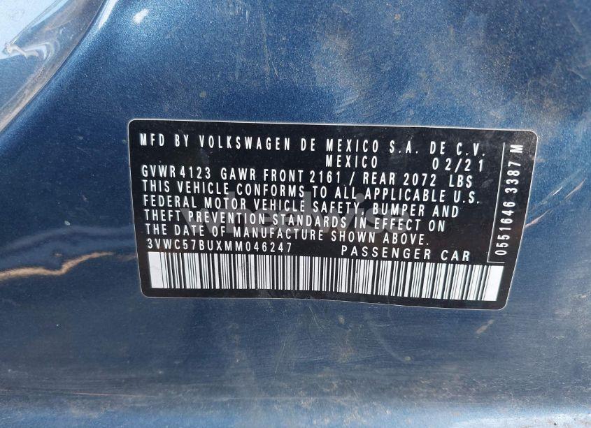 Photo 9 of 2021 Volkswagen Jetta 1.4T R-LINE/1.4T S/1.4T SE (VIN 3VWC57BUXMM046247)