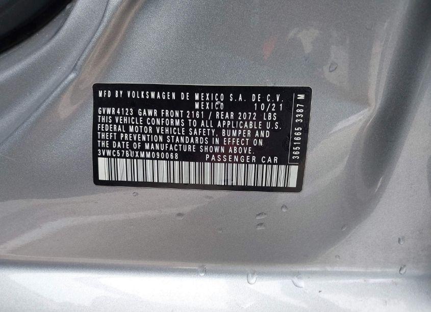 Photo 9 of 2021 Volkswagen Jetta 1.4T R-LINE/1.4T S/1.4T SE (VIN 3VWC57BUXMM090068)