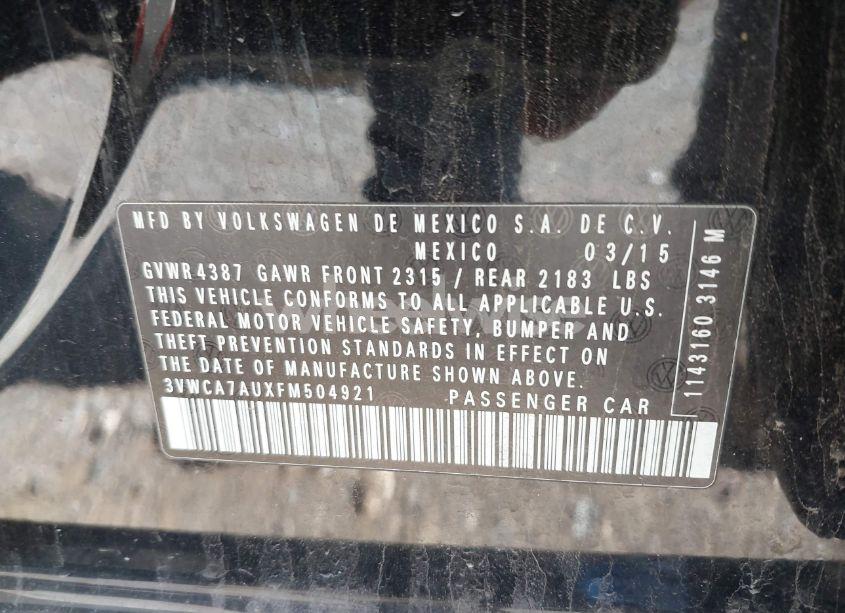 Photo 9 of 2015 Volkswagen Golf SPORTWAGEN TDI S 4-DOOR (VIN 3VWCA7AUXFM504921)