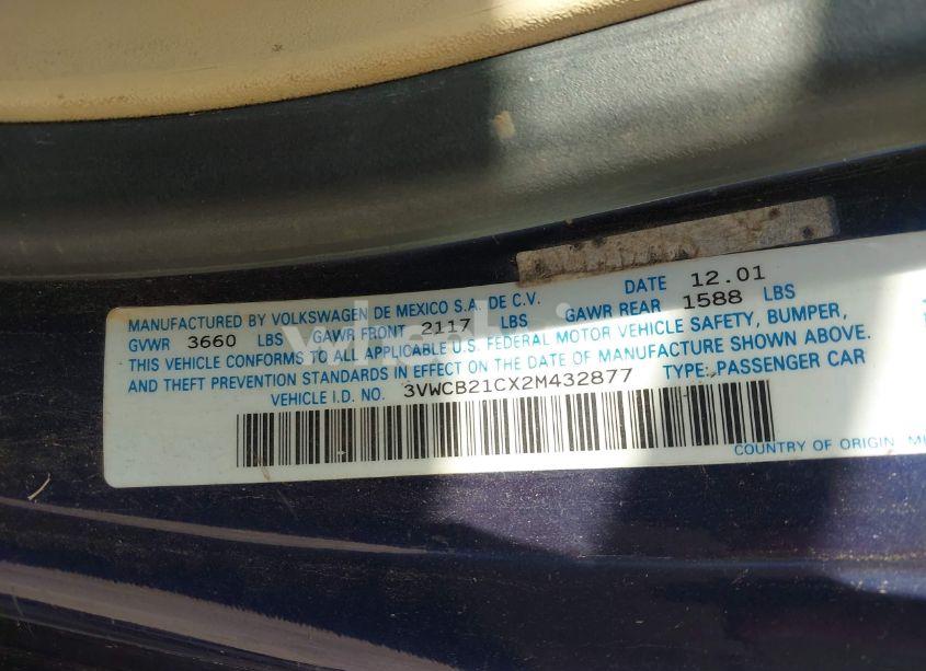 Photo 9 of 2002 Volkswagen New BEETLE GLS (VIN 3VWCB21CX2M432877)