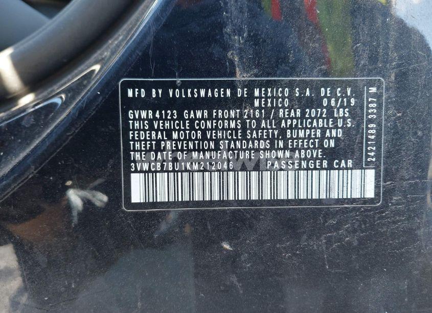 Photo 9 of 2019 Volkswagen Jetta 1.4T R-LINE/1.4T S/1.4T SE (VIN 3VWCB7BU1KM212046)