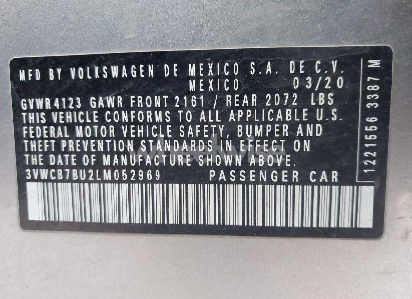 Photo 9 of 2020 Volkswagen Jetta 1.4T R-LINE/1.4T S/1.4T SE (VIN 3VWCB7BU2LM052969)