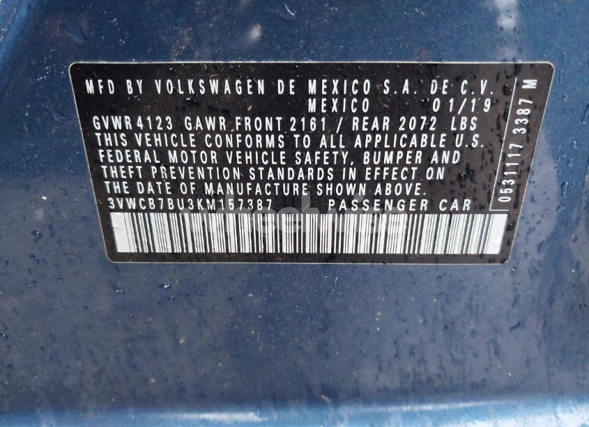 Photo 9 of 2019 Volkswagen Jetta 1.4T R-LINE/1.4T S/1.4T SE (VIN 3VWCB7BU3KM157387)