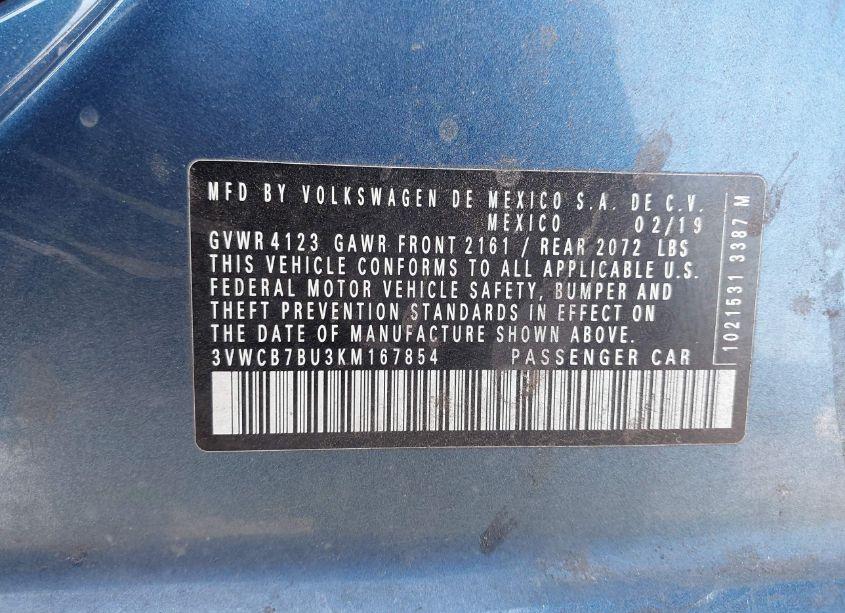 Photo 9 of 2019 Volkswagen Jetta (VIN 3VWCB7BU3KM167854)