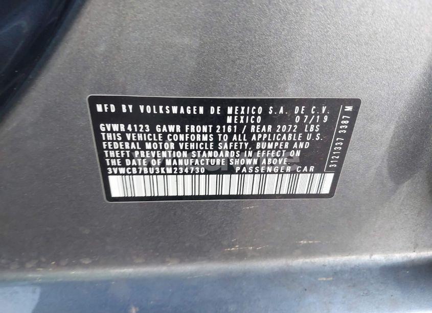 Photo 9 of 2019 Volkswagen Jetta 1.4T R-LINE/1.4T S/1.4T SE (VIN 3VWCB7BU3KM234730)