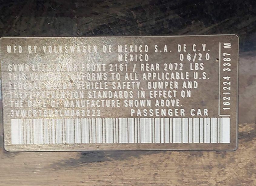 Photo 9 of 2020 Volkswagen Jetta 1.4T R-LINE/1.4T S/1.4T SE (VIN 3VWCB7BU3LM063222)