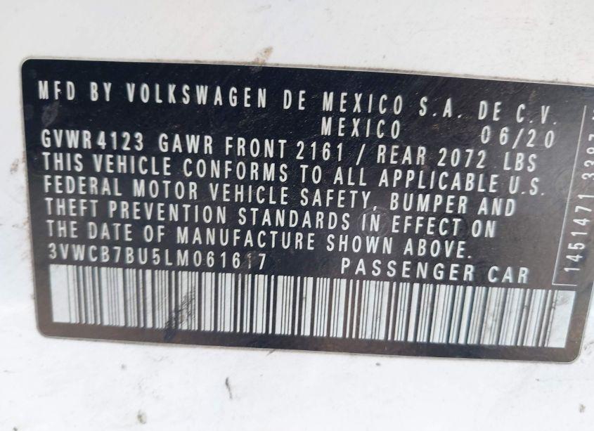 Photo 9 of 2020 Volkswagen Jetta 1.4T R-LINE/1.4T S/1.4T SE (VIN 3VWCB7BU5LM061617)