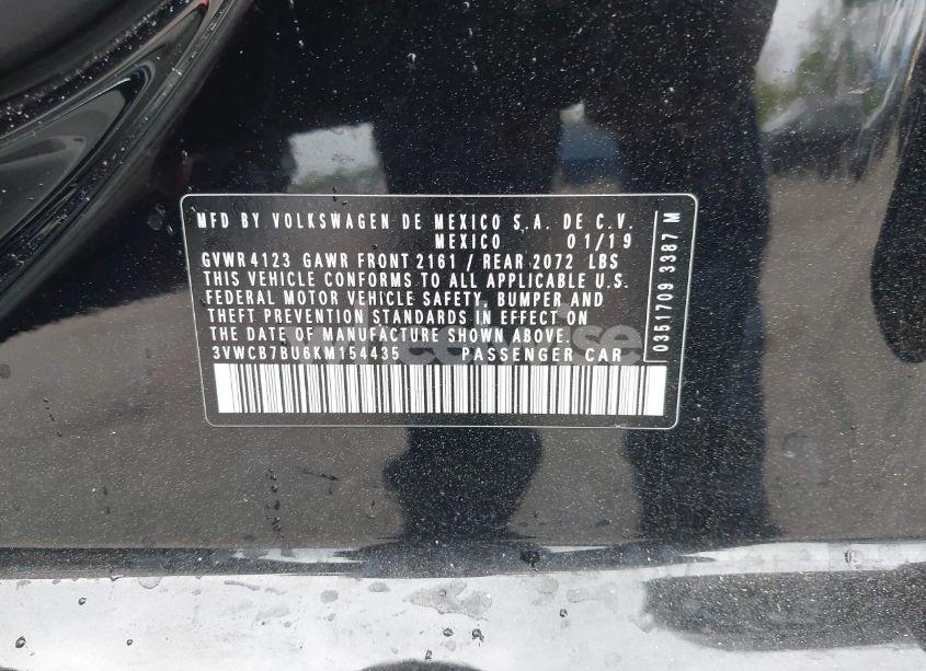 Photo 9 of 2019 Volkswagen Jetta 1.4T R-LINE/1.4T S/1.4T SE (VIN 3VWCB7BU6KM154435)