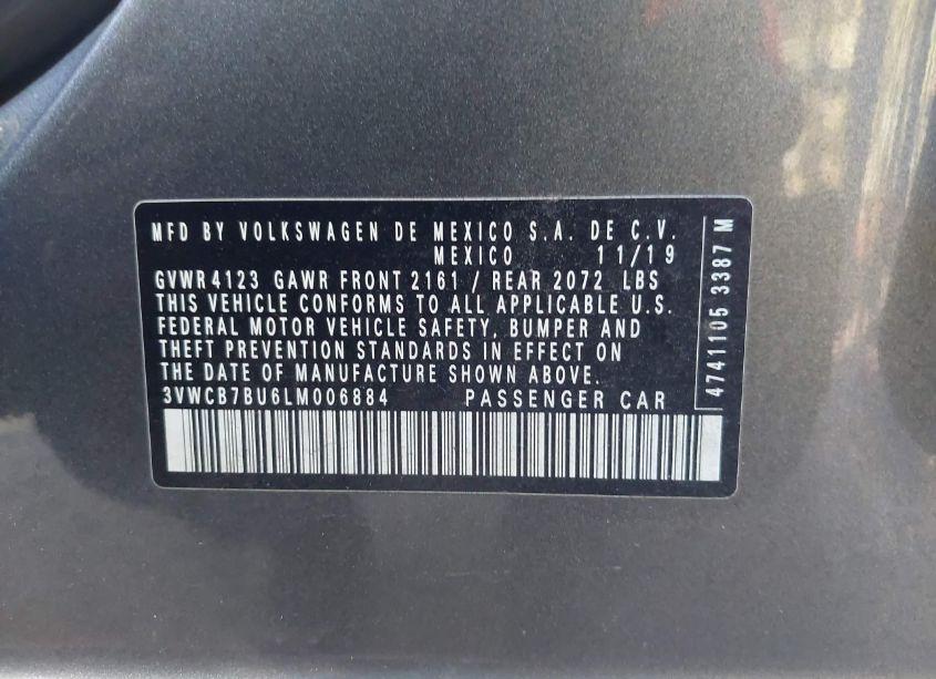 Photo 9 of 2020 Volkswagen Jetta 1.4T R-LINE/1.4T S/1.4T SE (VIN 3VWCB7BU6LM006884)