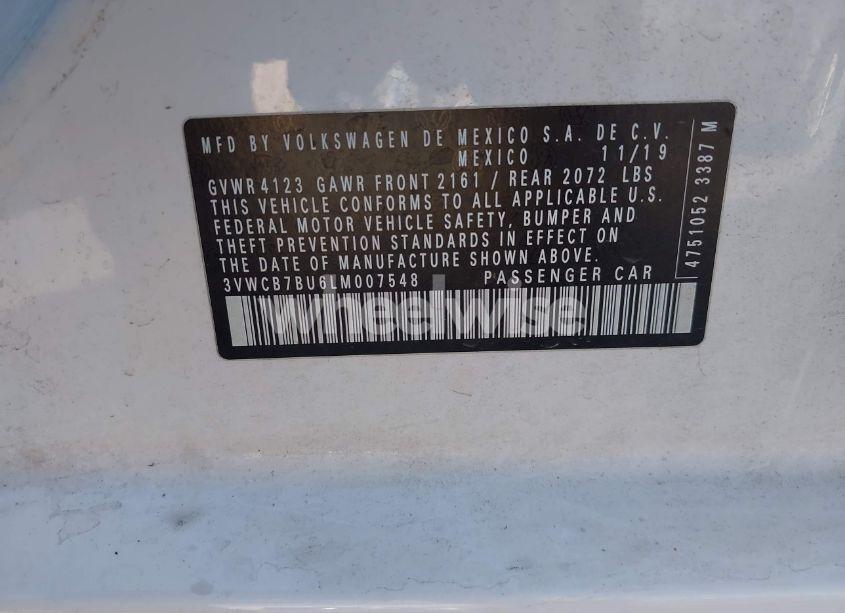 Photo 9 of 2020 Volkswagen Jetta 1.4T R-LINE/1.4T S/1.4T SE (VIN 3VWCB7BU6LM007548)