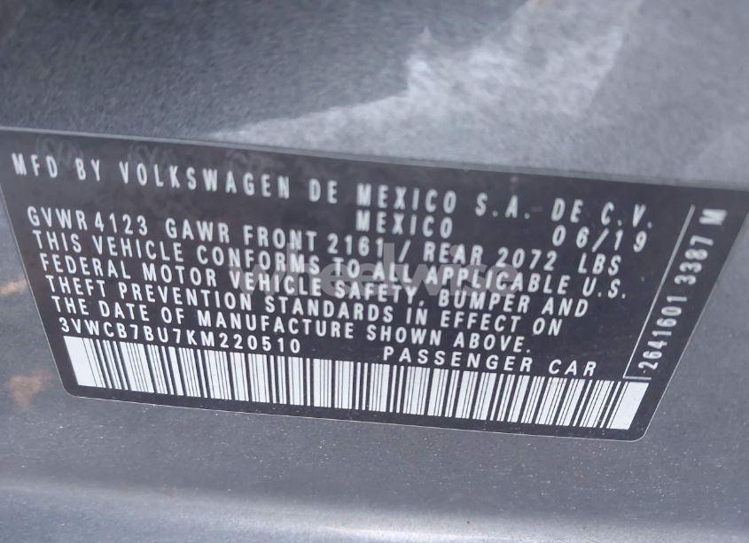 Photo 9 of 2019 Volkswagen Jetta 1.4T R-LINE/1.4T S/1.4T SE (VIN 3VWCB7BU7KM220510)