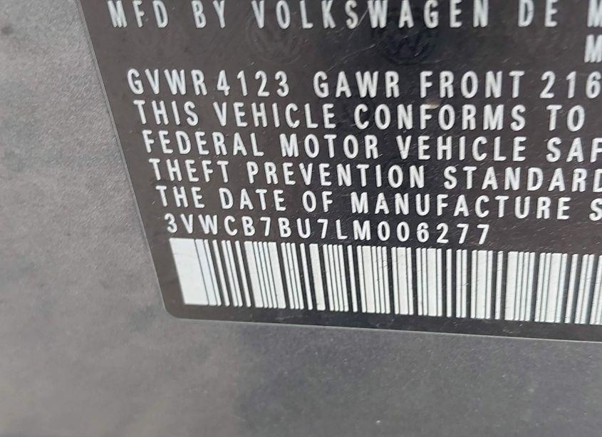 Photo 9 of 2020 Volkswagen Jetta 1.4T R-LINE/1.4T S/1.4T SE (VIN 3VWCB7BU7LM006277)