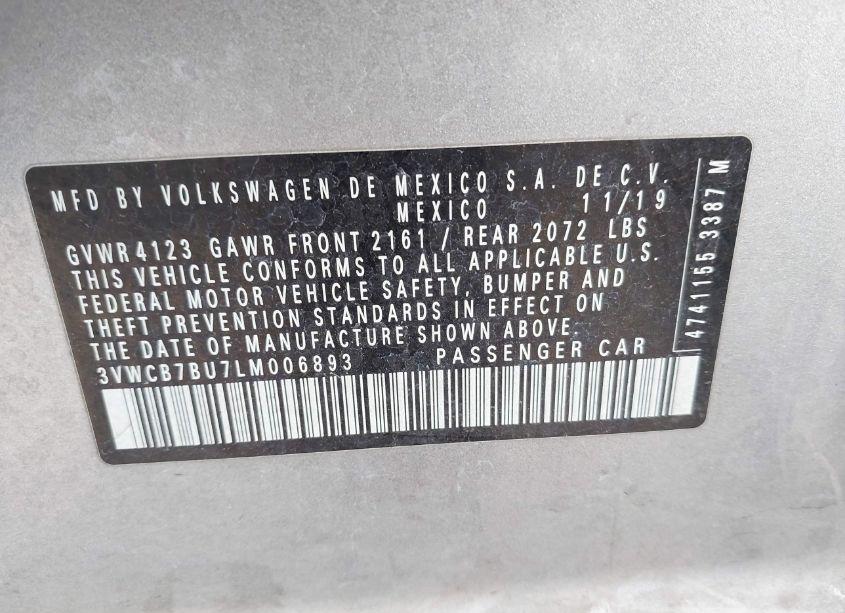 Photo 9 of 2020 Volkswagen Jetta 1.4T R-LINE/1.4T S/1.4T SE (VIN 3VWCB7BU7LM006893)