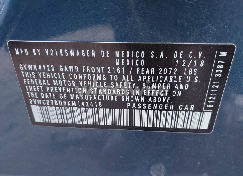 Photo 9 of 2019 Volkswagen Jetta 1.4T R-LINE/1.4T S/1.4T SE (VIN 3VWCB7BU8KM142416)