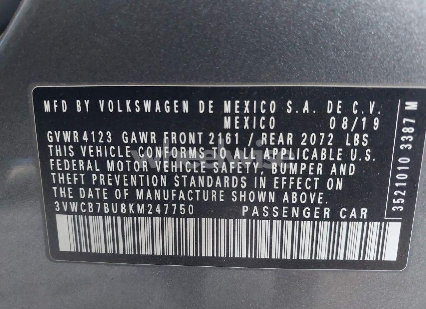 Photo 9 of 2019 Volkswagen Jetta 1.4T R-LINE/1.4T S/1.4T SE (VIN 3VWCB7BU8KM247750)