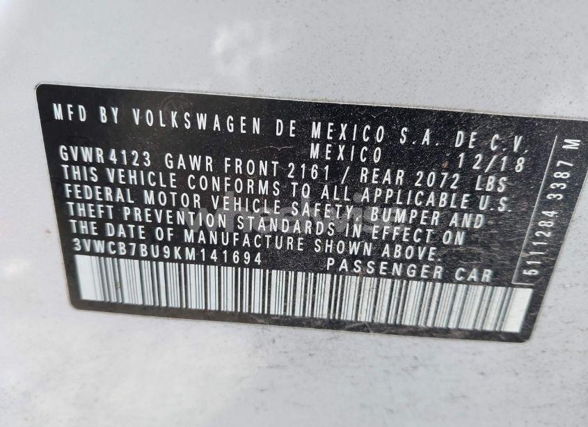 Photo 9 of 2019 Volkswagen Jetta 1.4T R-LINE/1.4T S/1.4T SE (VIN 3VWCB7BU9KM141694)