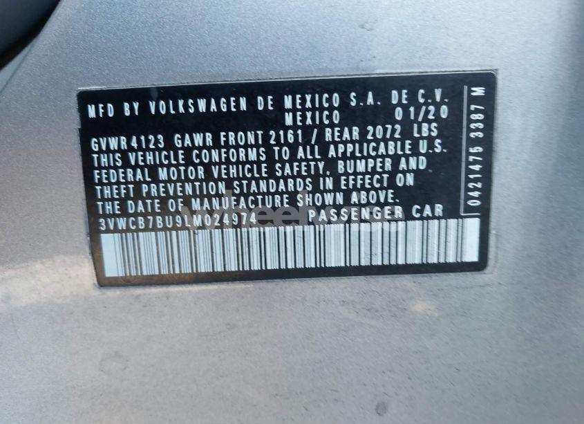 Photo 9 of 2020 Volkswagen Jetta 1.4T R-LINE/1.4T S/1.4T SE (VIN 3VWCB7BU9LM024974)