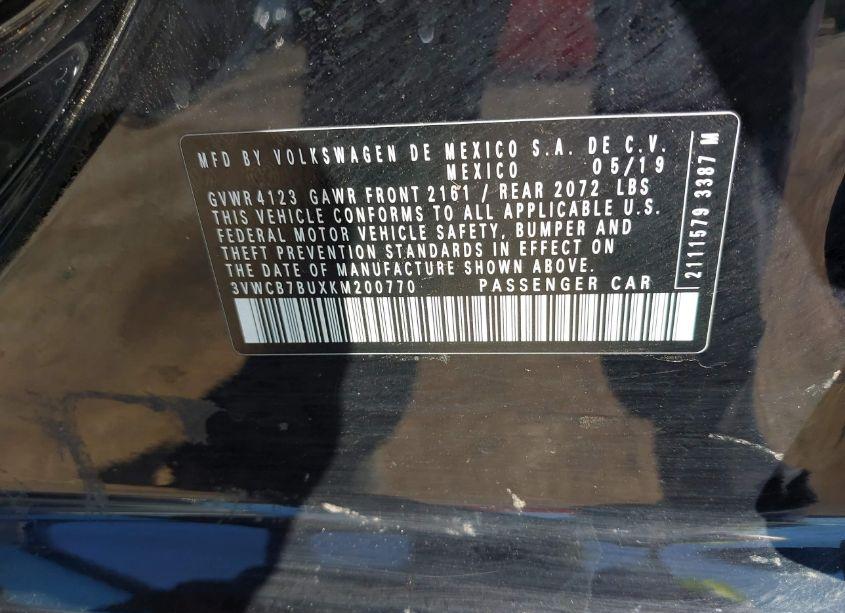 Photo 9 of 2019 Volkswagen Jetta 1.4T R-LINE/1.4T S/1.4T SE (VIN 3VWCB7BUXKM200770)